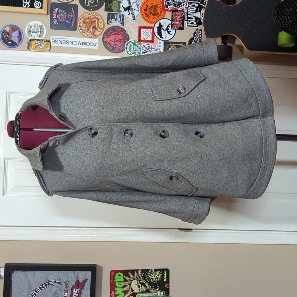 Grey capelet coat